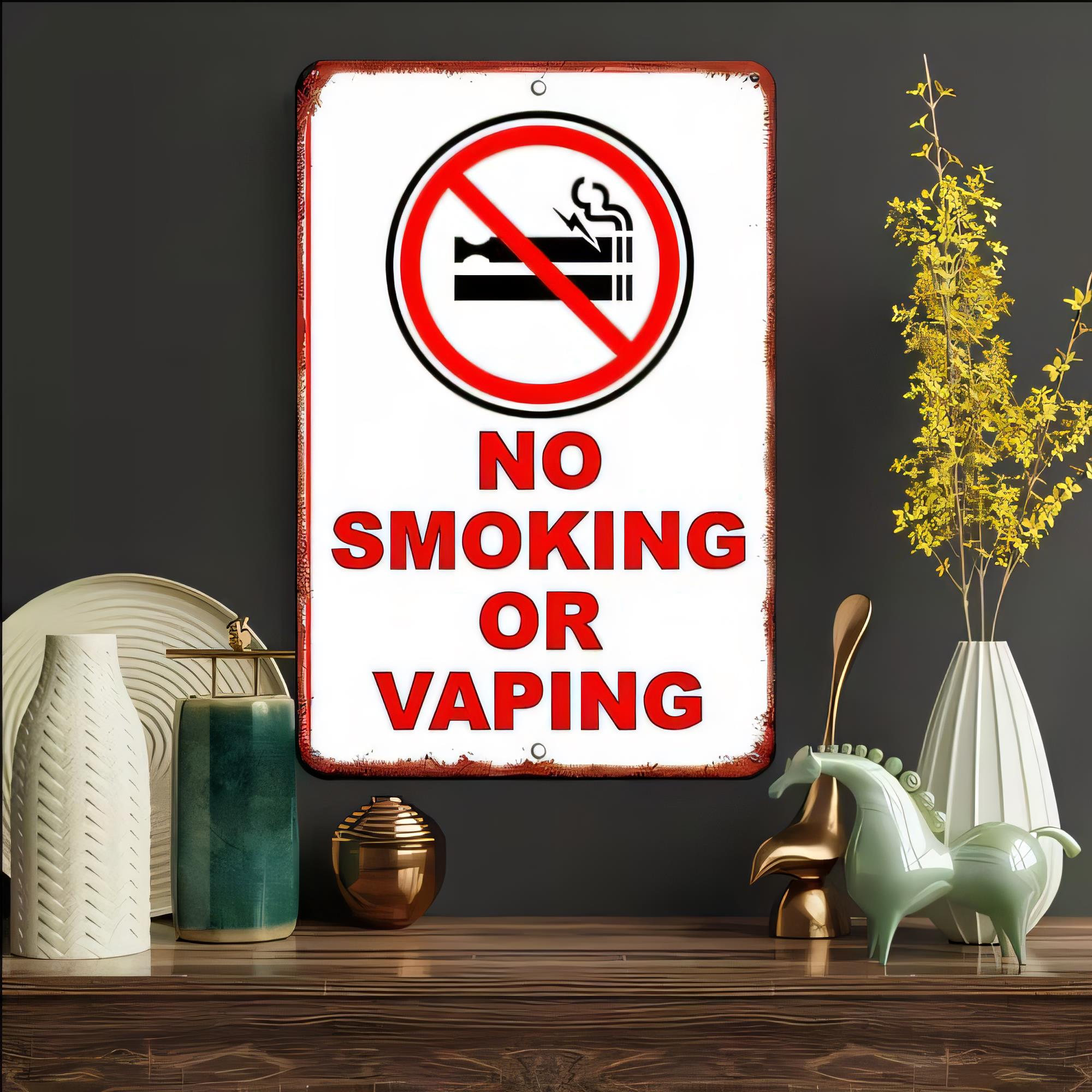 Vaping Area - Tinbord 'Niet Roken of Vapeën' Waarschuwing